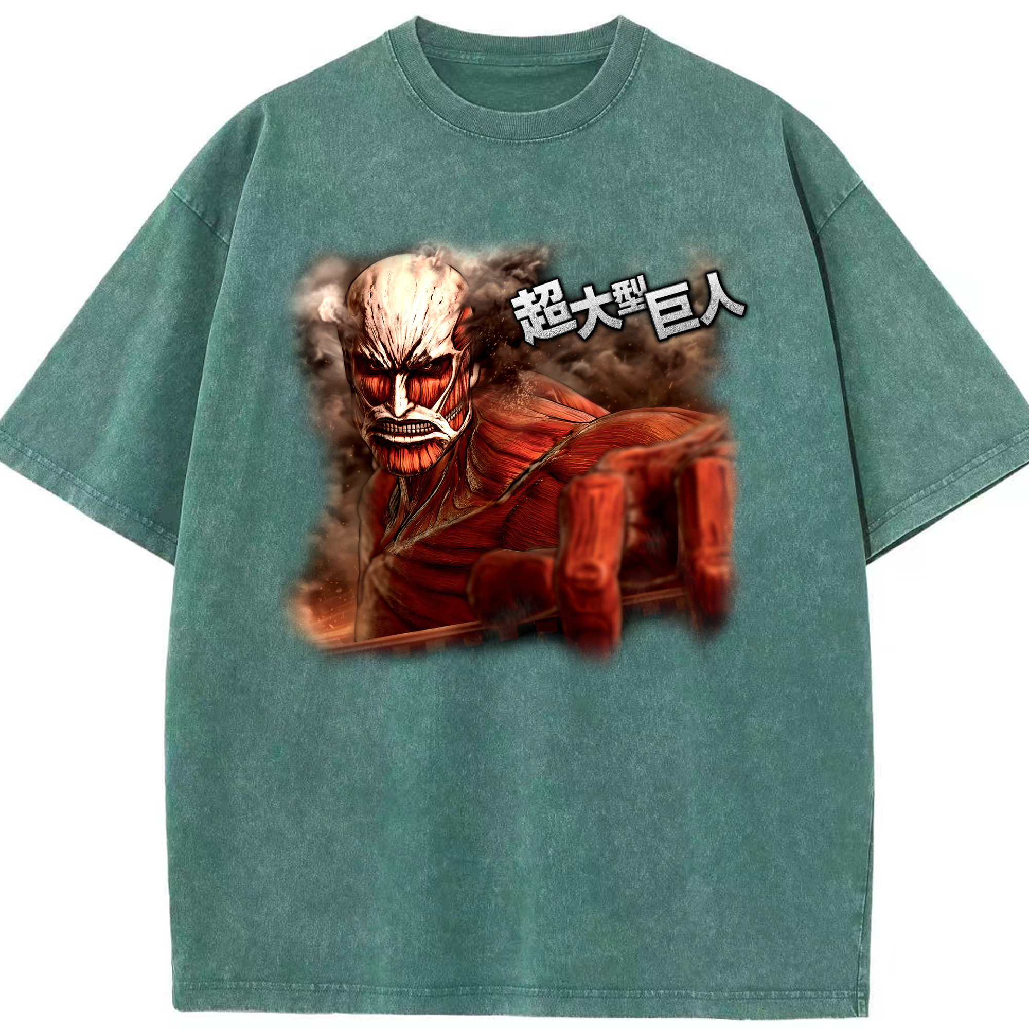 （画像用） 進撃の巨人 Attack on Titan 綿100% ヴィンテージ風 半袖Tシャツ（フロントプリント）